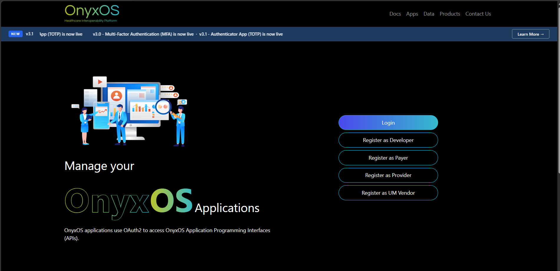 Registration landing page